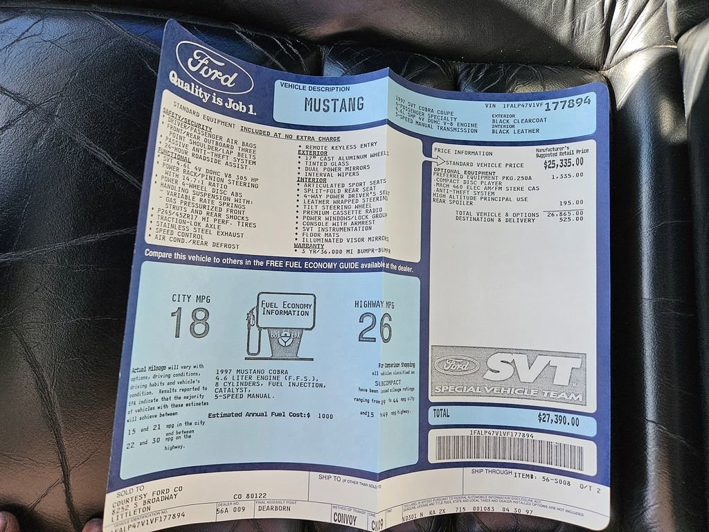 Used 1997 Ford Mustang Cobra RWD image 27