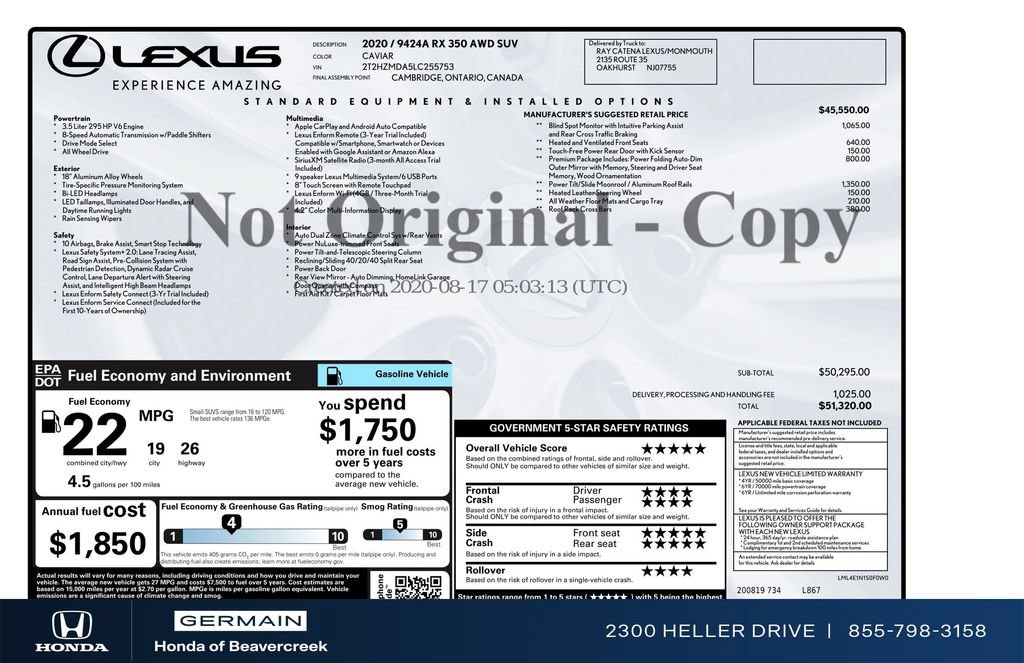 Used 2020 Lexus RX 350 AWD w/ Premium Package image 31