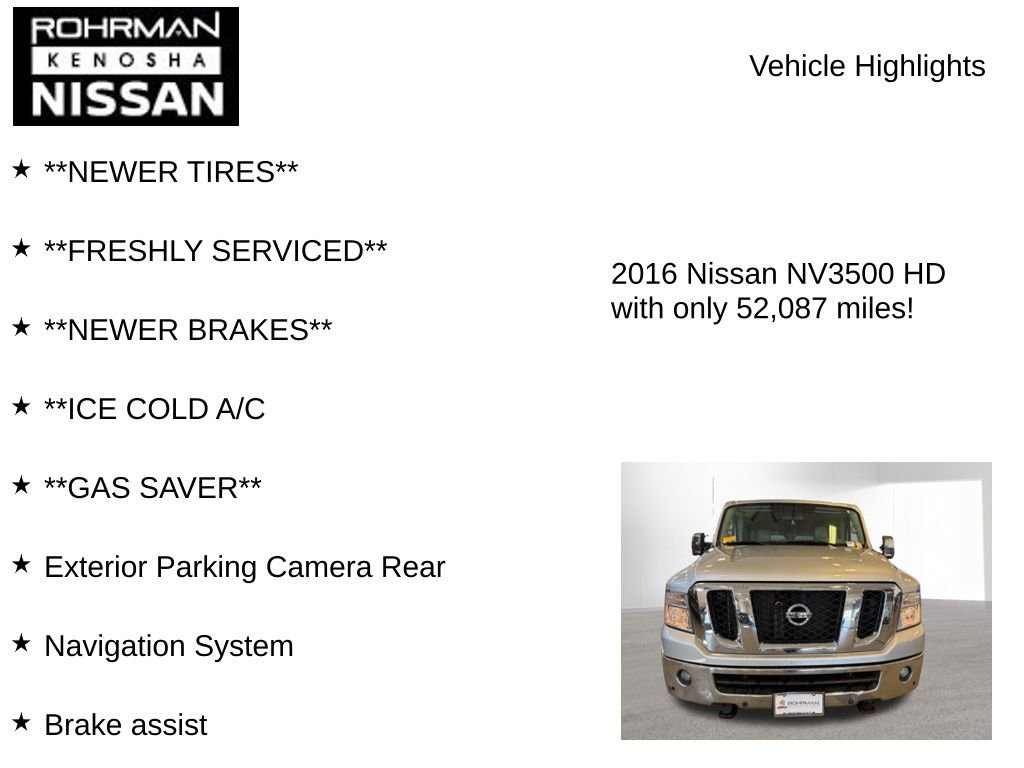 Used 2016 Nissan NV 3500 SL image 7