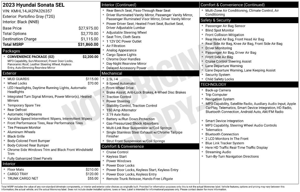 Used 2023 Hyundai Sonata SEL w/ Convenience Package FWD image 30