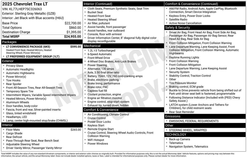 New 2025 Chevrolet Trax LT w/ LT Convenience Package image 9