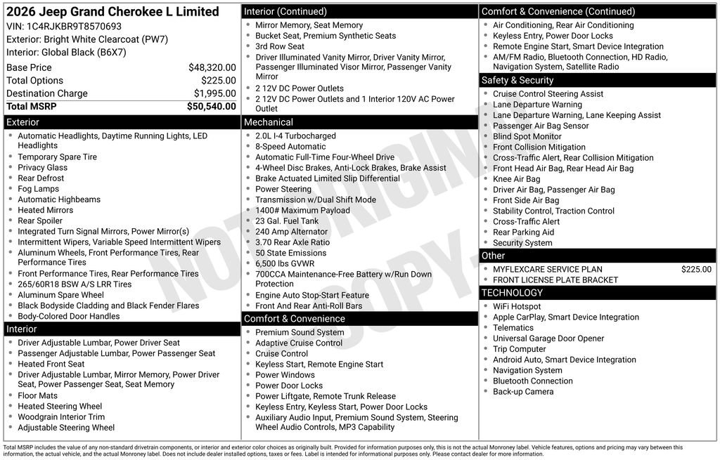 New 2026 Jeep Grand Cherokee L Limited AWD/4WD image 41