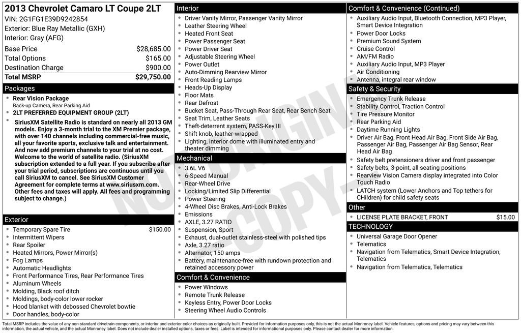 Used 2013 Chevrolet Camaro LT image 3