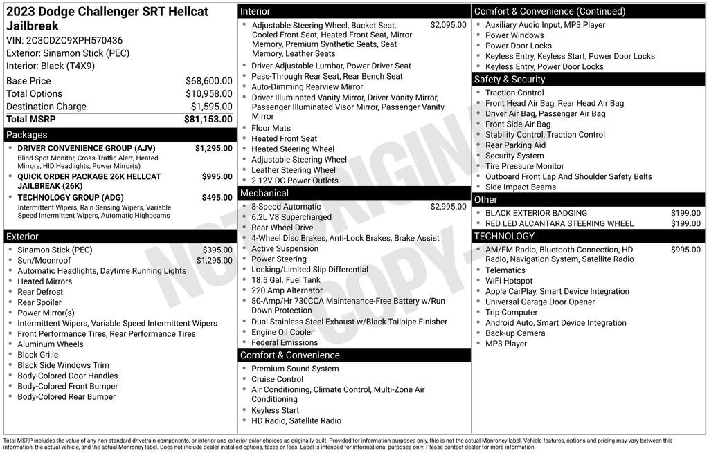 Used 2023 Dodge Challenger SRT Hellcat w/ Driver Convenience Group image 24