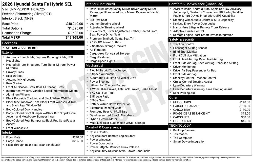 New 2026 Hyundai Santa Fe SEL image 30