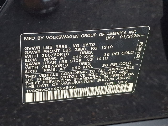 Certified 2025 Volkswagen Atlas Peak Edition SE AWD/4WD image 27