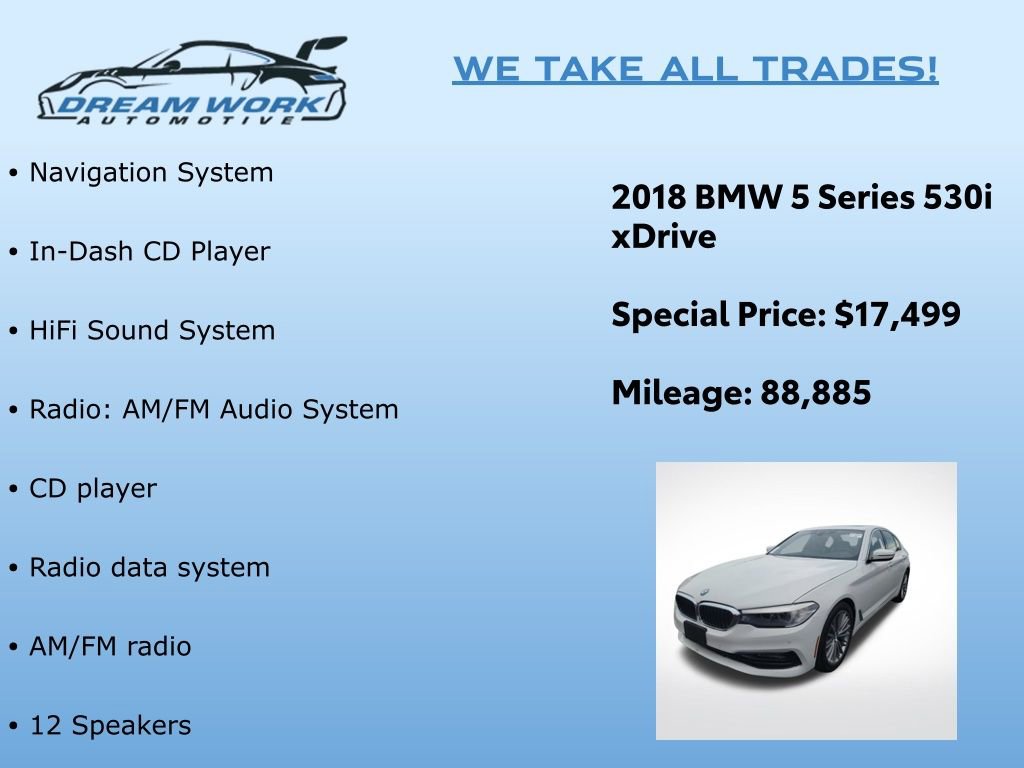 Used 2018 BMW 530i xDrive w/ Premium Package image 2