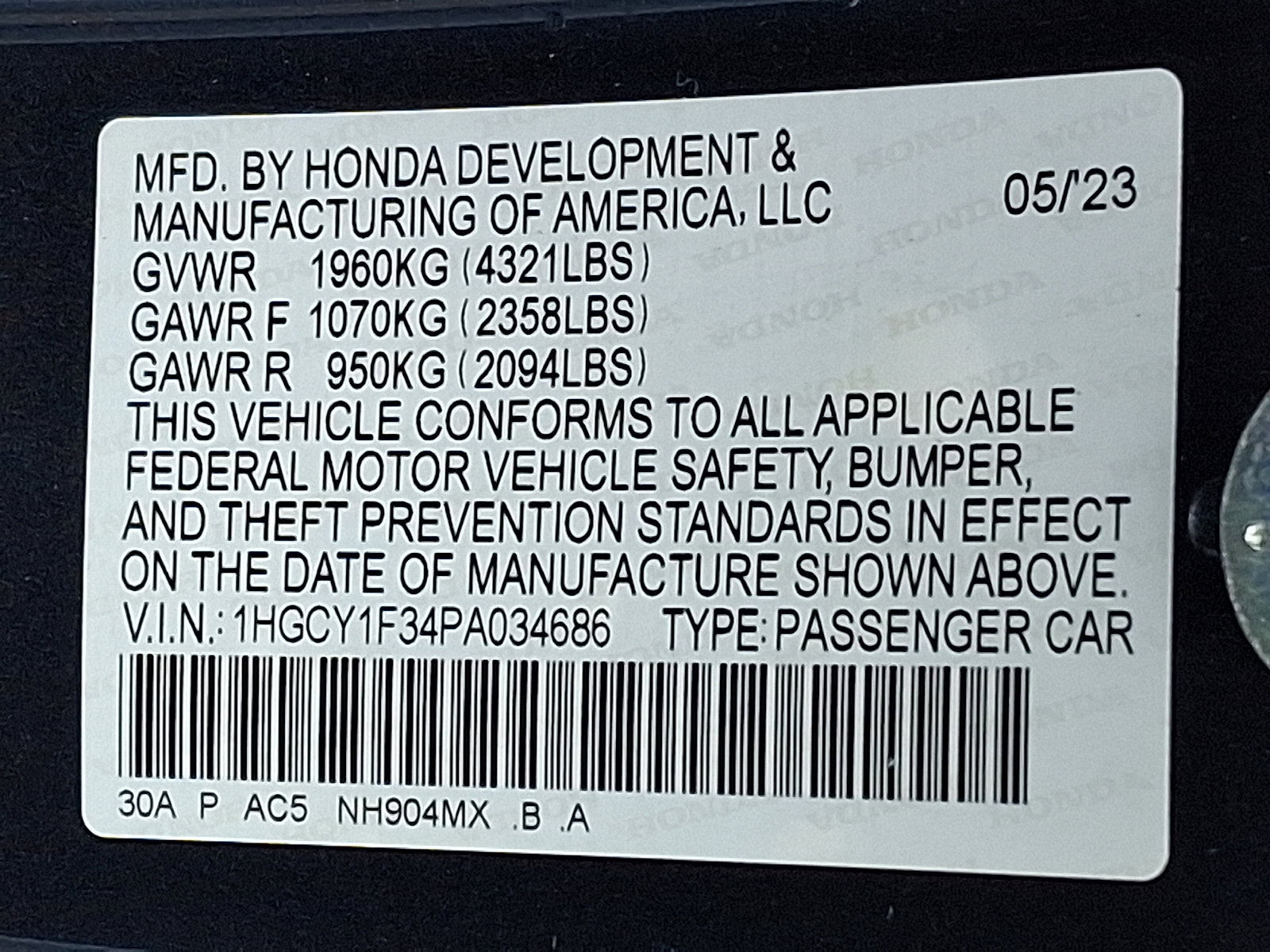Certified 2023 Honda Accord EX image 28
