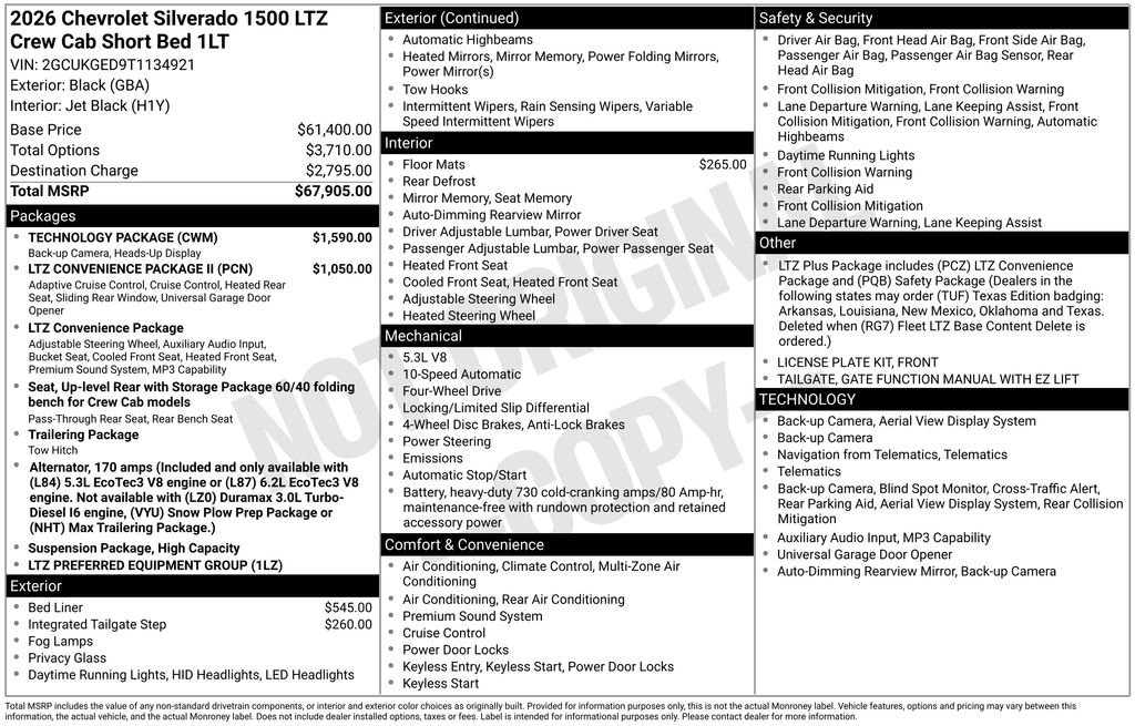 Used 2026 Chevrolet Silverado 1500 LTZ w/ Technology Package AWD/4WD image 36