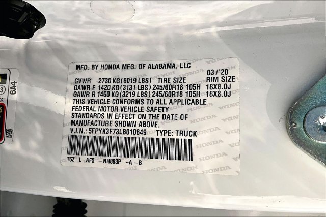 Used 2020 Honda Ridgeline RTL-E image 17
