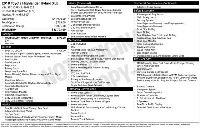 Used 2018 Toyota Highlander XLE AWD/4WD image 37