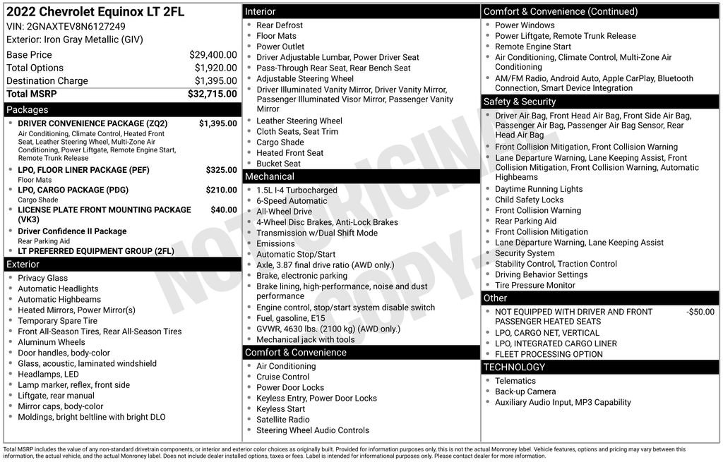 Used 2022 Chevrolet Equinox LT w/ Driver Convenience Package image 28