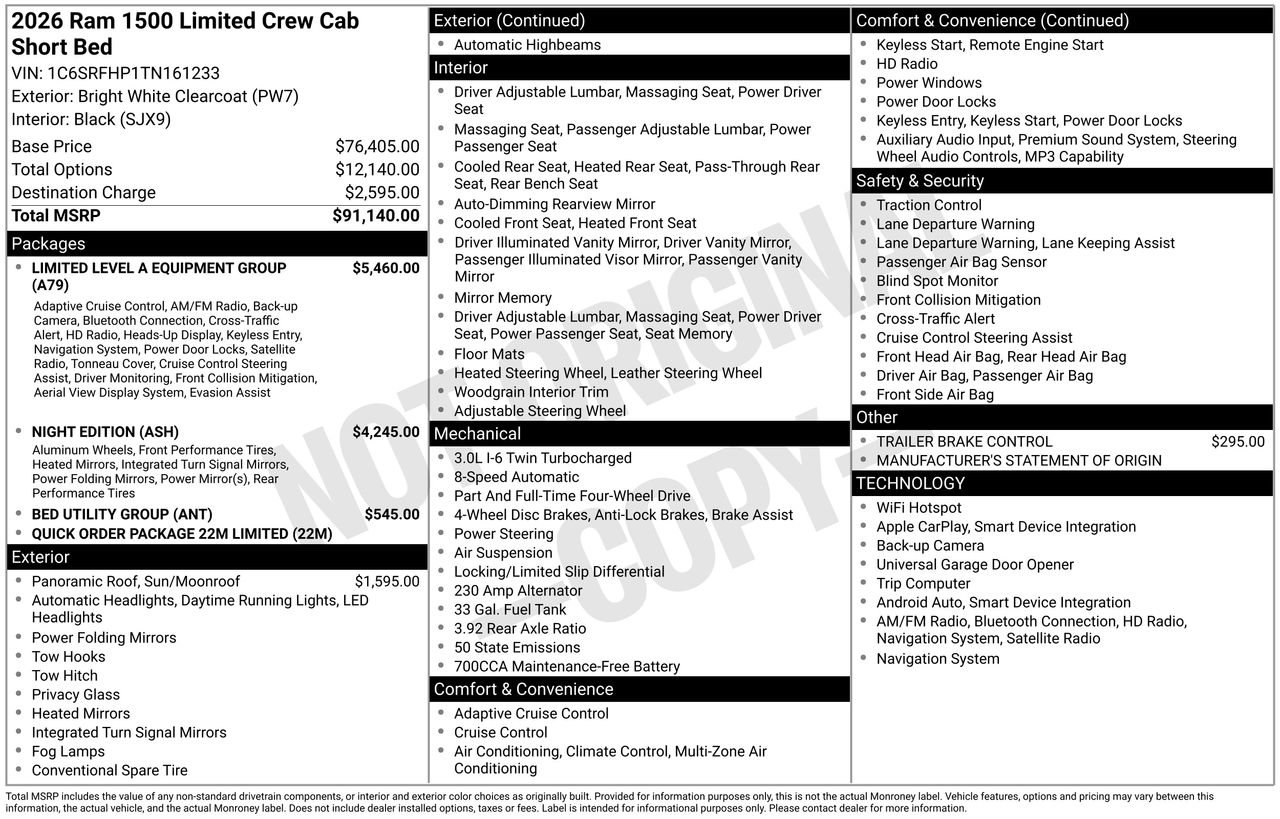 New 2026 RAM 1500 Limited AWD/4WD image 40