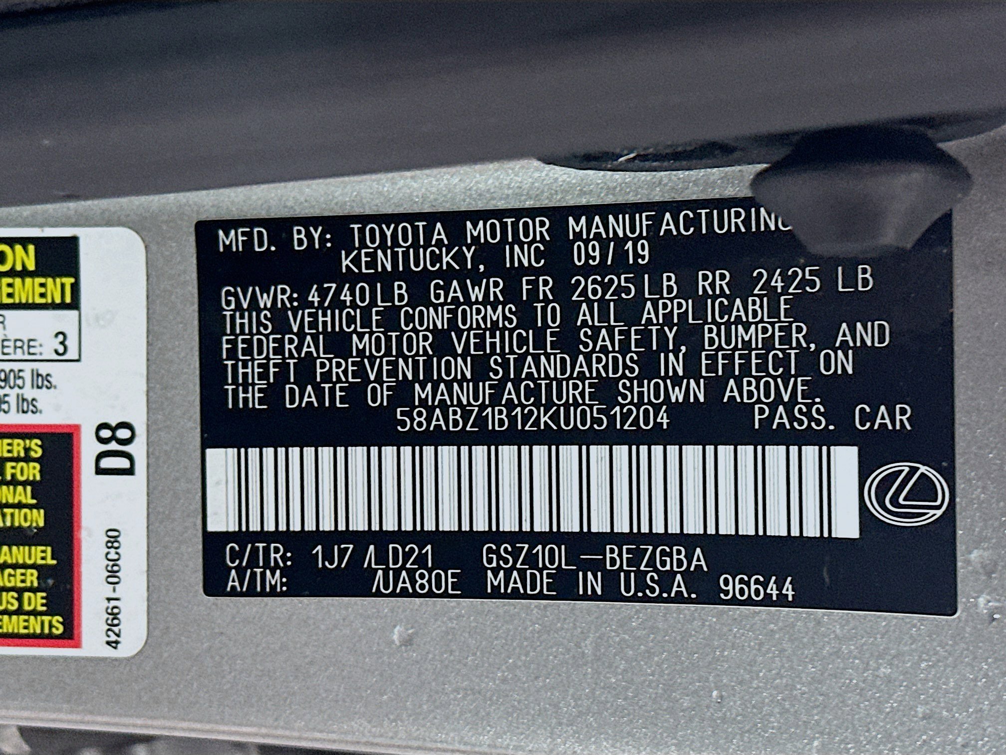 Used 2019 Lexus ES 350 FWD image 12