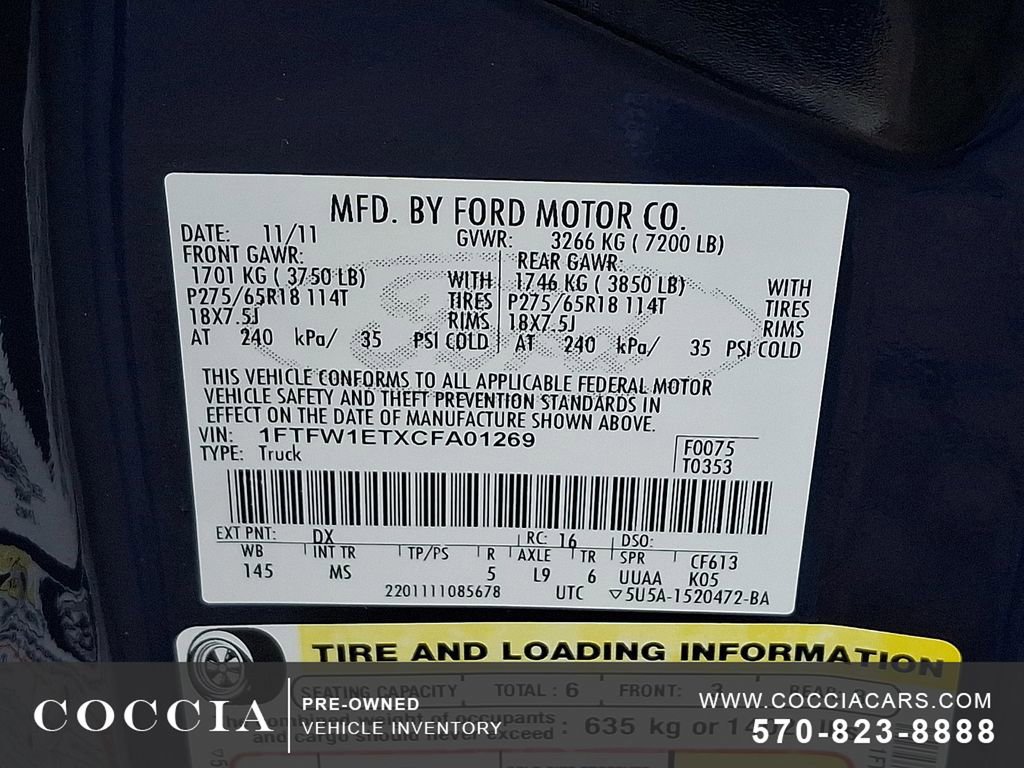 Used 2012 Ford F150 XLT w/ XLT Chrome Pkg AWD/4WD image 25