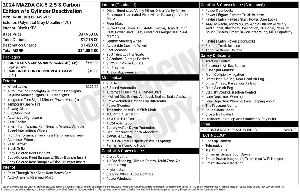 Used 2024 MAZDA CX-5 Carbon Edition image 37