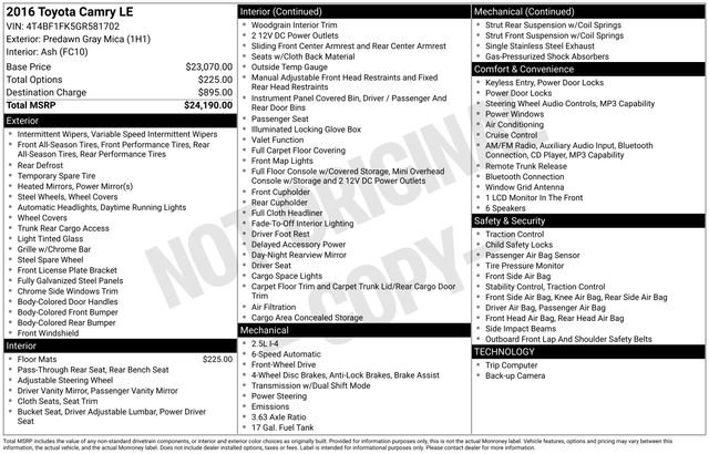 Used 2016 Toyota Camry LE image 11