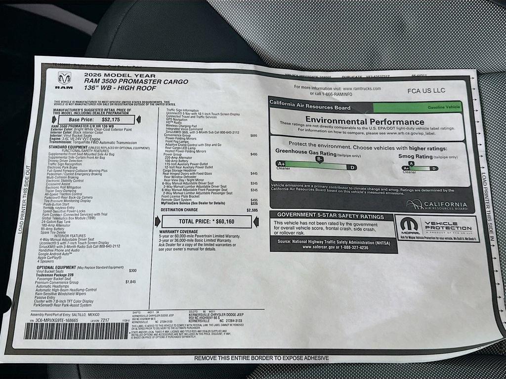 New 2026 RAM ProMaster 3500 w/ Premium Convenience Group FWD image 21