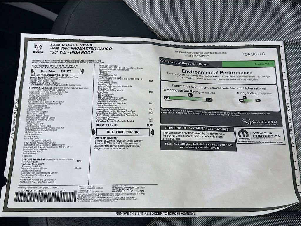New 2026 RAM ProMaster 3500 w/ Premium Convenience Group FWD image 21