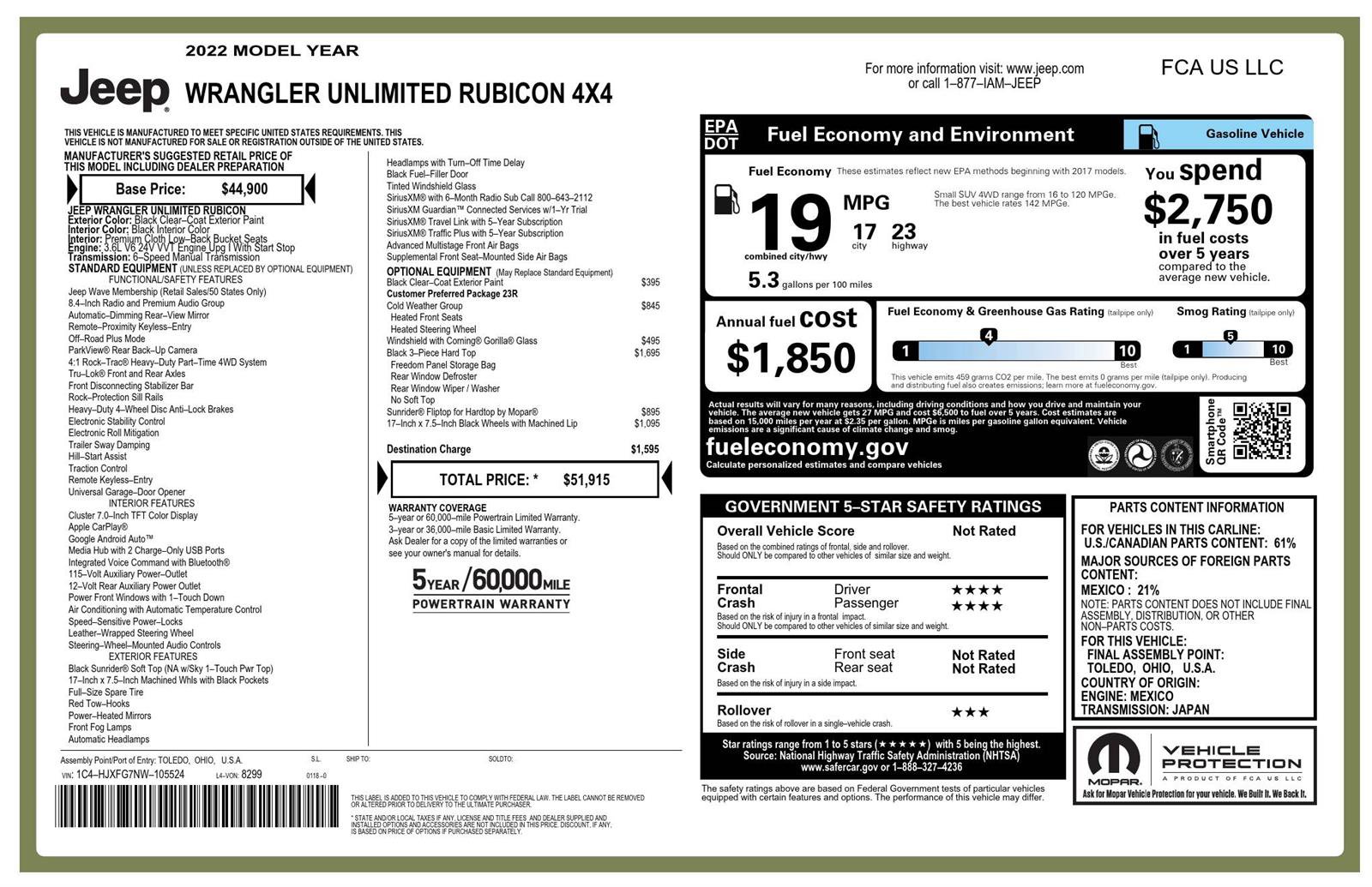 Used 2022 Jeep Wrangler Unlimited Rubicon w/ Cold Weather Group image 4