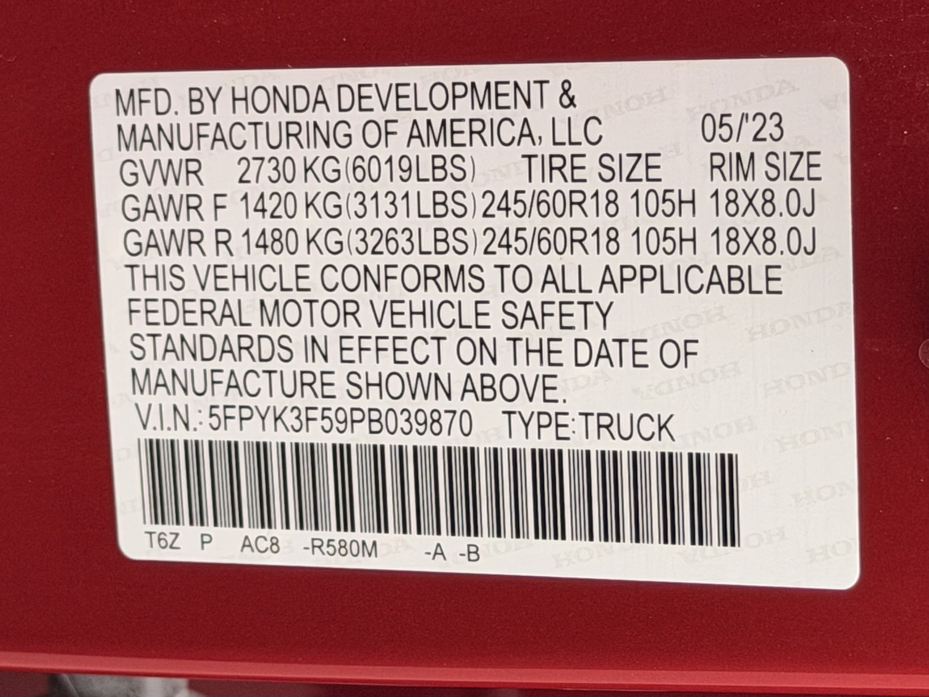 Used 2023 Honda Ridgeline RTL image 28