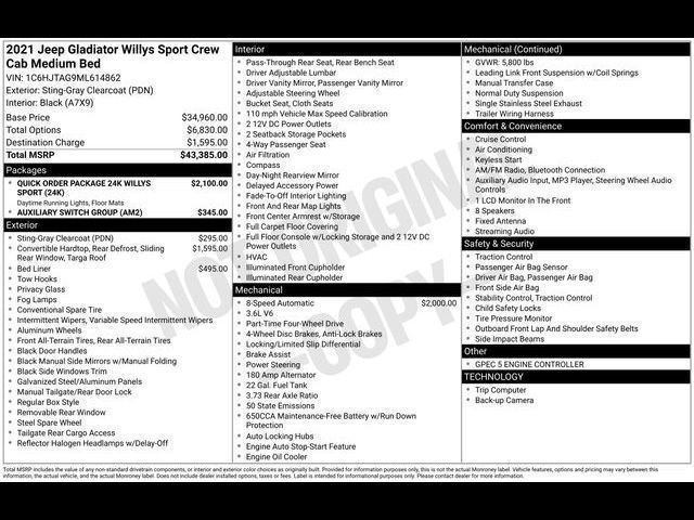 Used 2021 Jeep Gladiator Sport image 19