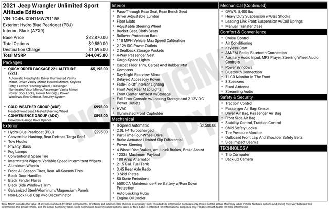 Used 2021 Jeep Wrangler Unlimited Sport image 6