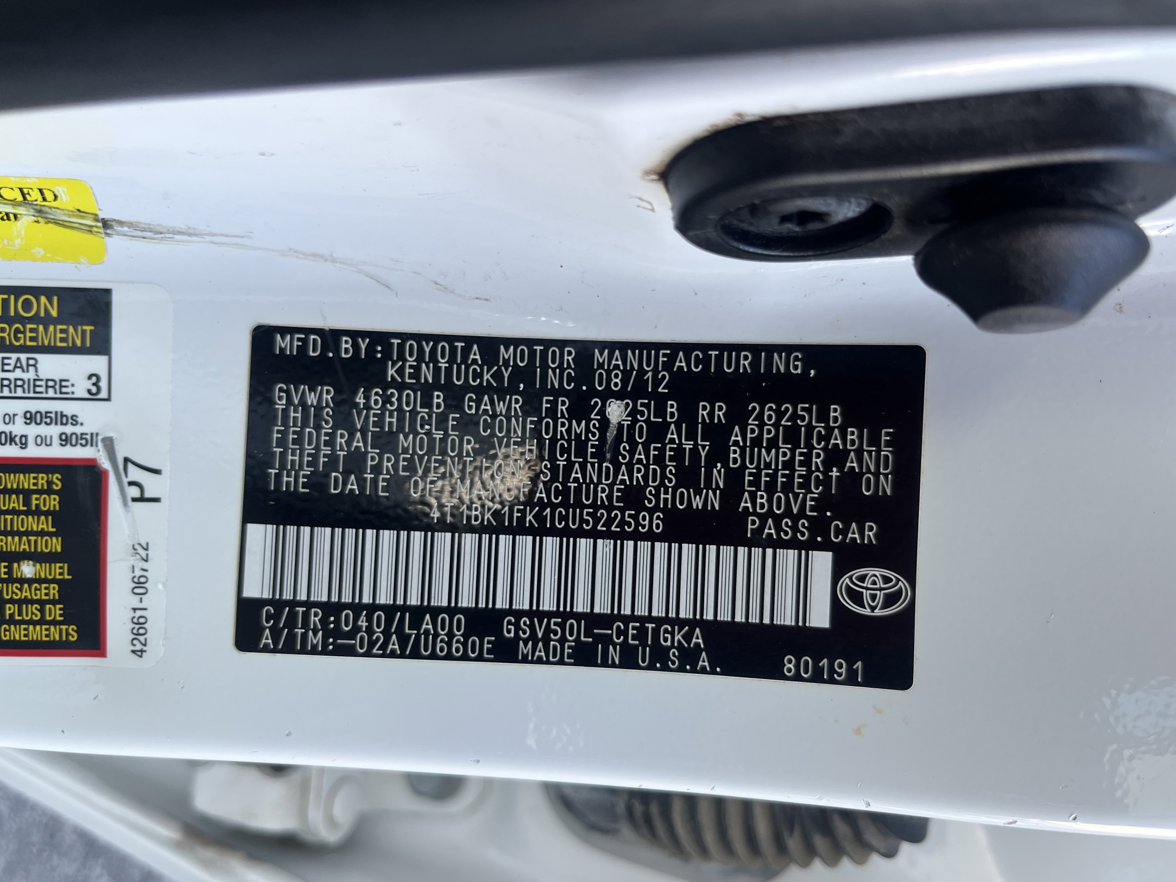 Used 2012 Toyota Camry XLE image 8