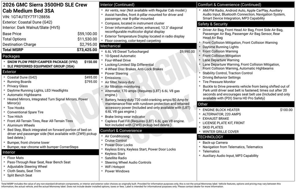 Used 2026 GMC Sierra 3500 SLE w/ Snow Plow Prep/Camper Package AWD/4WD image 37