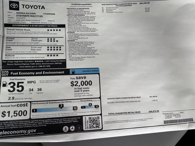 Certified 2025 Toyota Sienna XLE AWD/4WD image 26