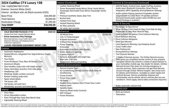 Certified 2024 Cadillac CT4 Luxury w/ Cold Weather Package AWD/4WD image 36