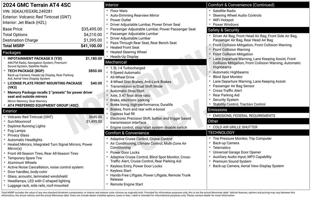 Used 2024 GMC Terrain AT4 w/ Infotainment Package II image 39