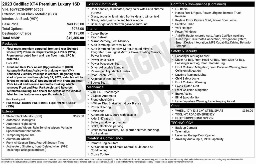 Used 2023 Cadillac XT4 Premium Luxury image 2
