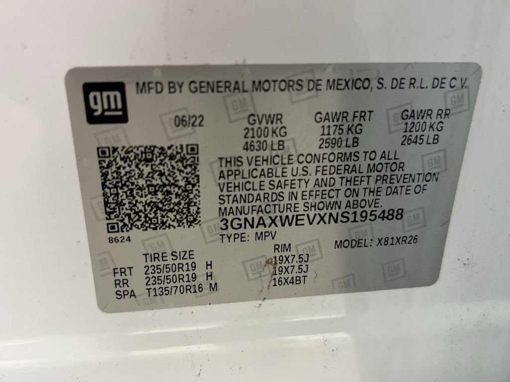 Used 2022 Chevrolet Equinox RS w/ RS Leather Package image 28