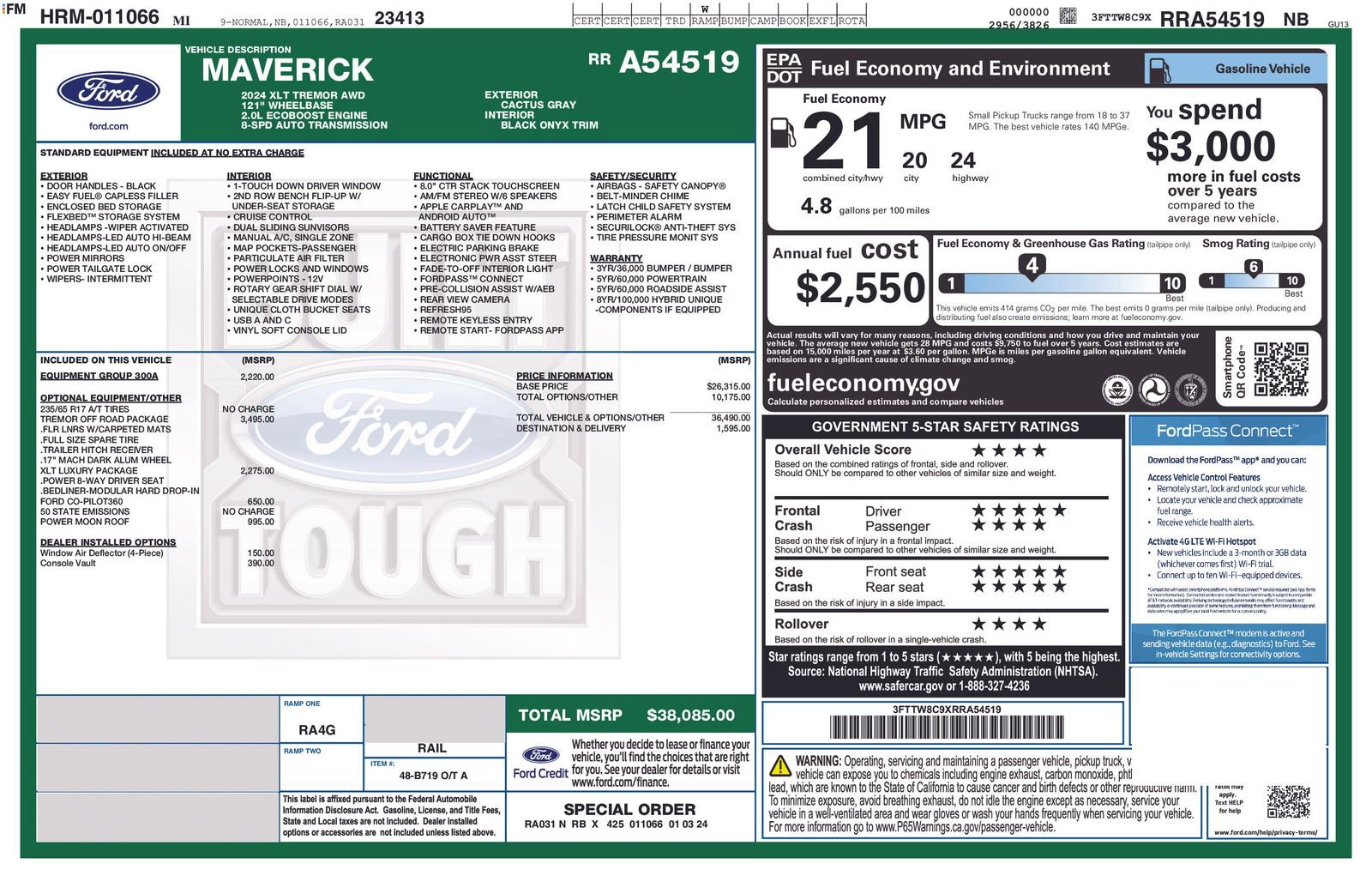Used 2024 Ford Maverick Tremor w/ Tremor Off-Road Package AWD/4WD image 5