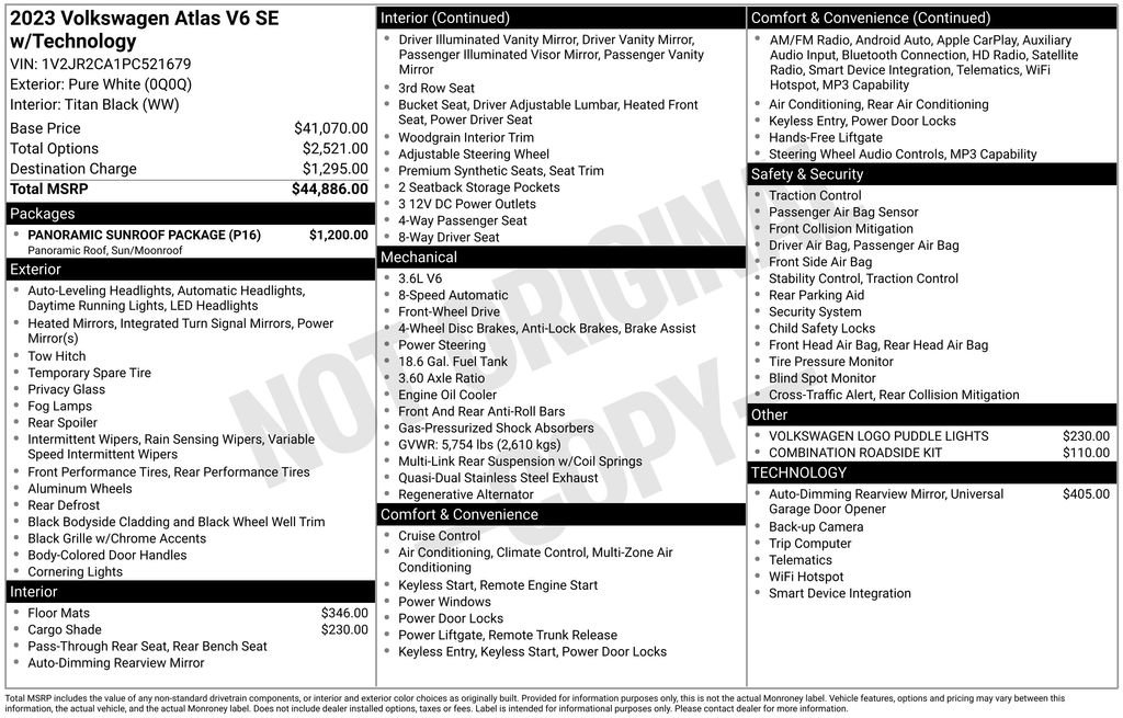Certified 2023 Volkswagen Atlas SE w/ Panoramic Sunroof Package FWD image 14