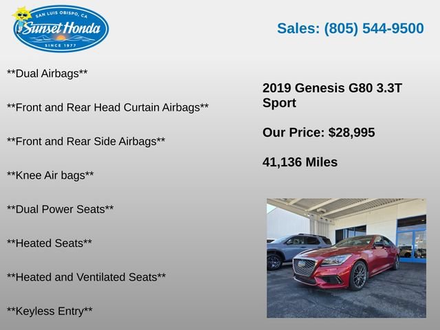 Used 2019 Genesis G80 3.3T Sport RWD image 6