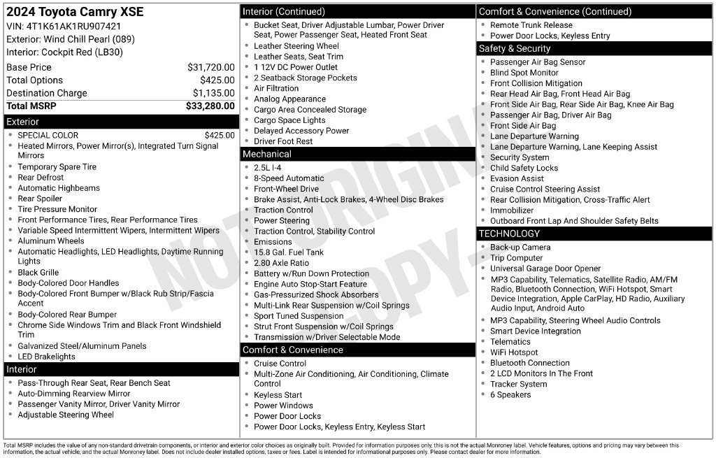 Used 2024 Toyota Camry XSE FWD image 19