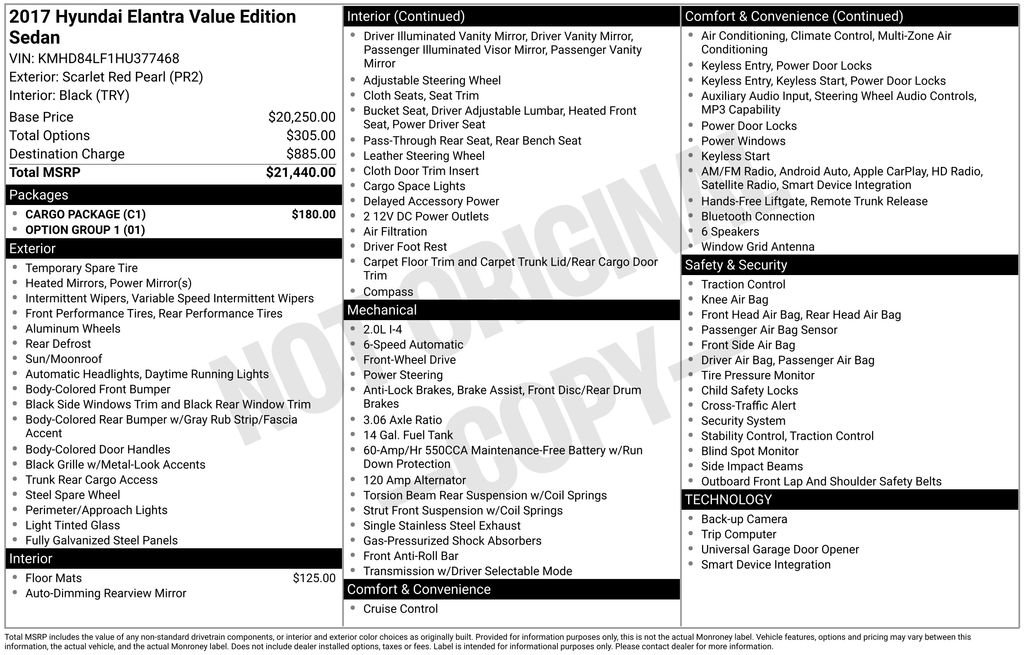 Used 2017 Hyundai Elantra Value Edition w/ Cargo Package image 47