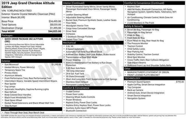 Used 2019 Jeep Grand Cherokee Altitude image 13