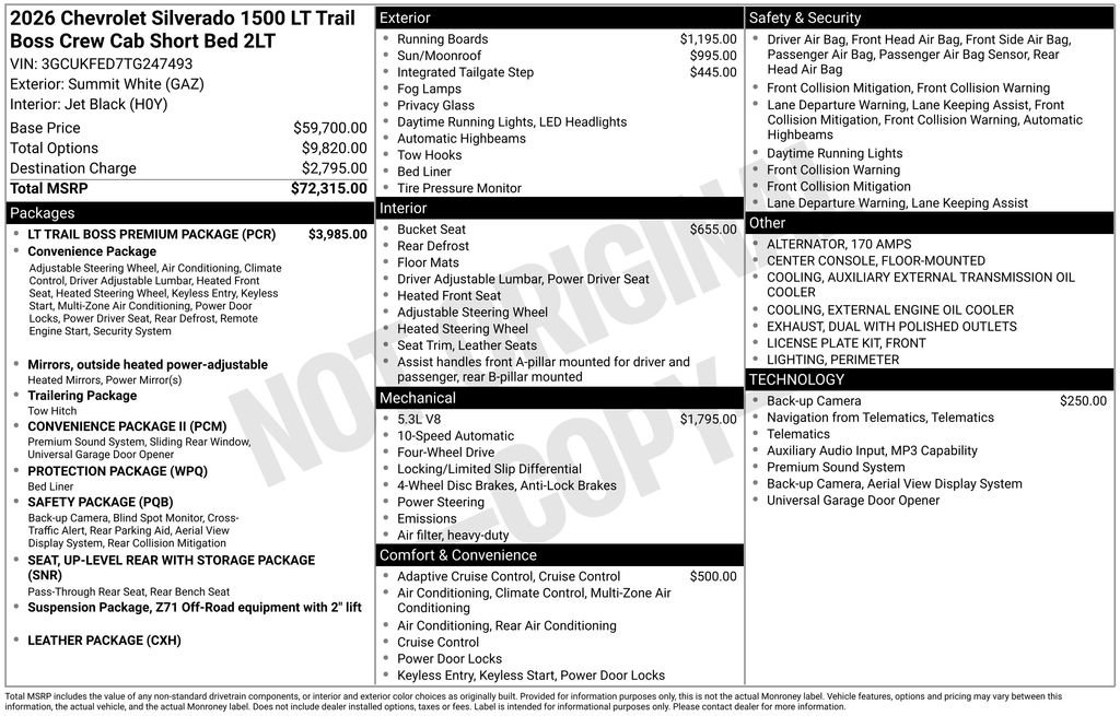 Used 2026 Chevrolet Silverado 1500 LT Trail Boss w/ LT Trail Boss Premium Package AWD/4WD image 31