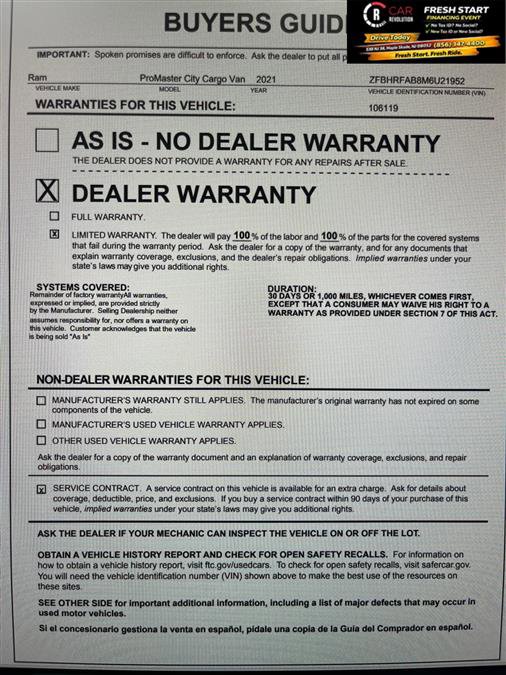 Used 2021 RAM ProMaster City Tradesman FWD image 20