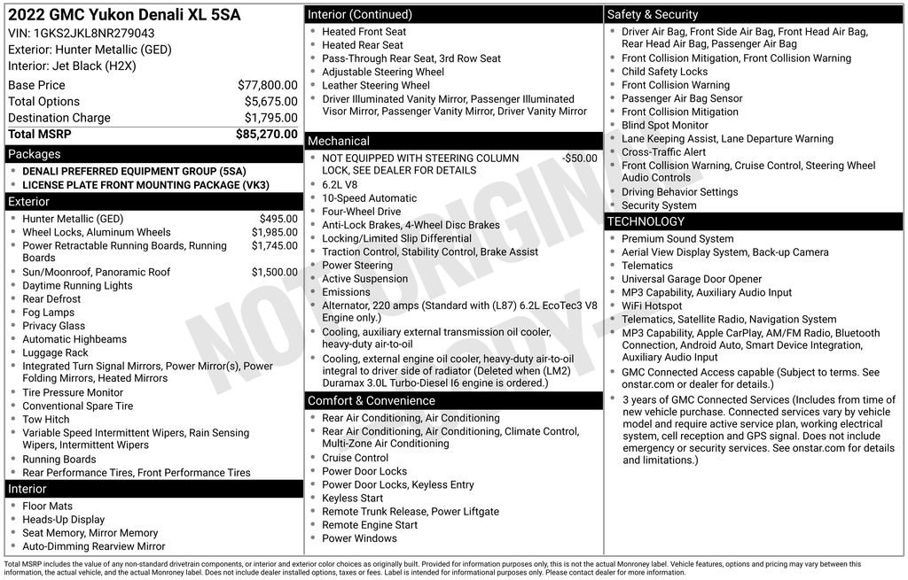 Used 2022 GMC Yukon XL Denali AWD/4WD image 3