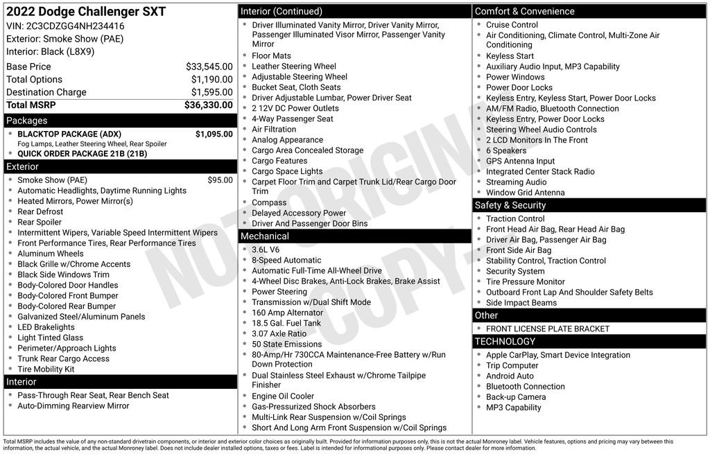 Used 2022 Dodge Challenger SXT w/ Blacktop Package image 33