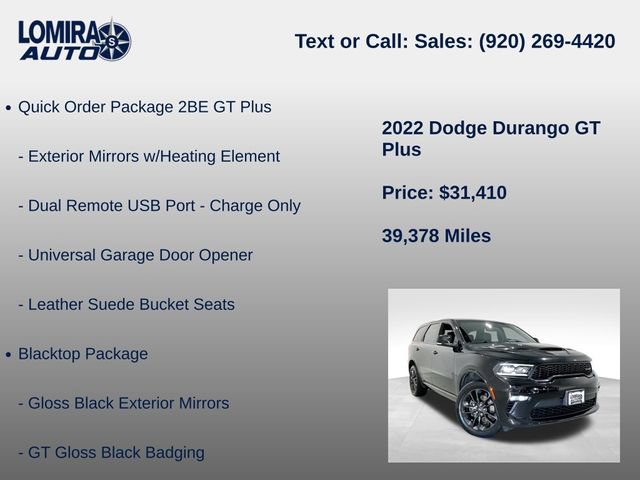 Used 2022 Dodge Durango GT w/ Blacktop Package AWD/4WD image 27