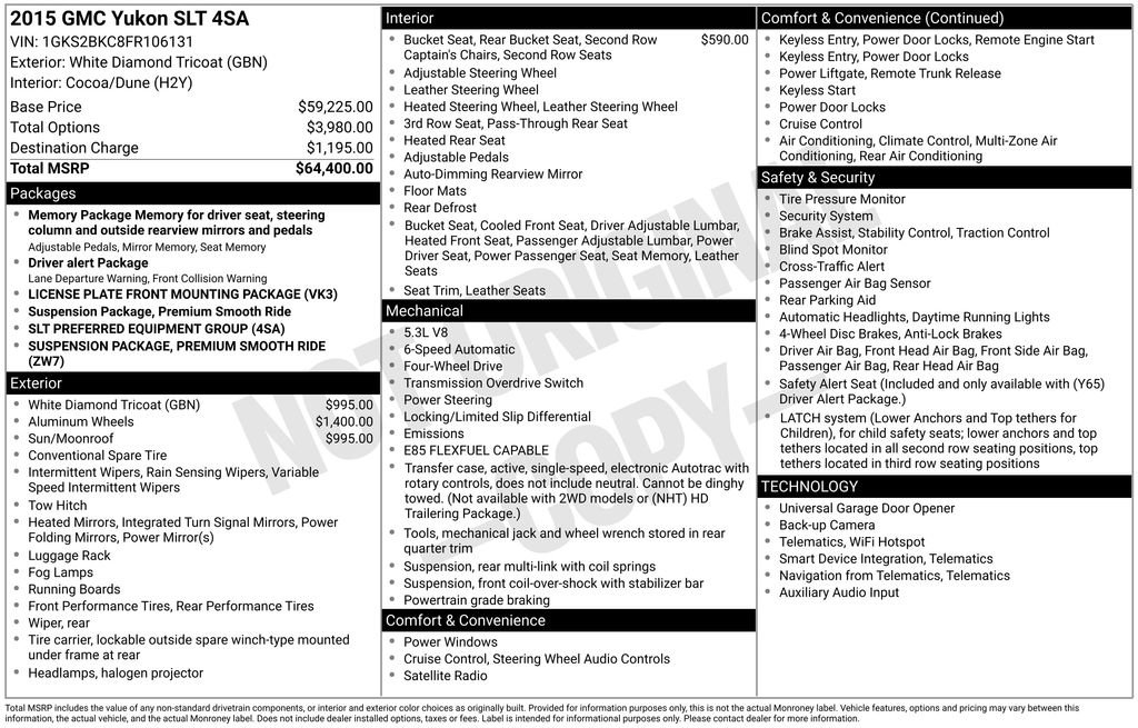 Used 2015 GMC Yukon SLT image 4