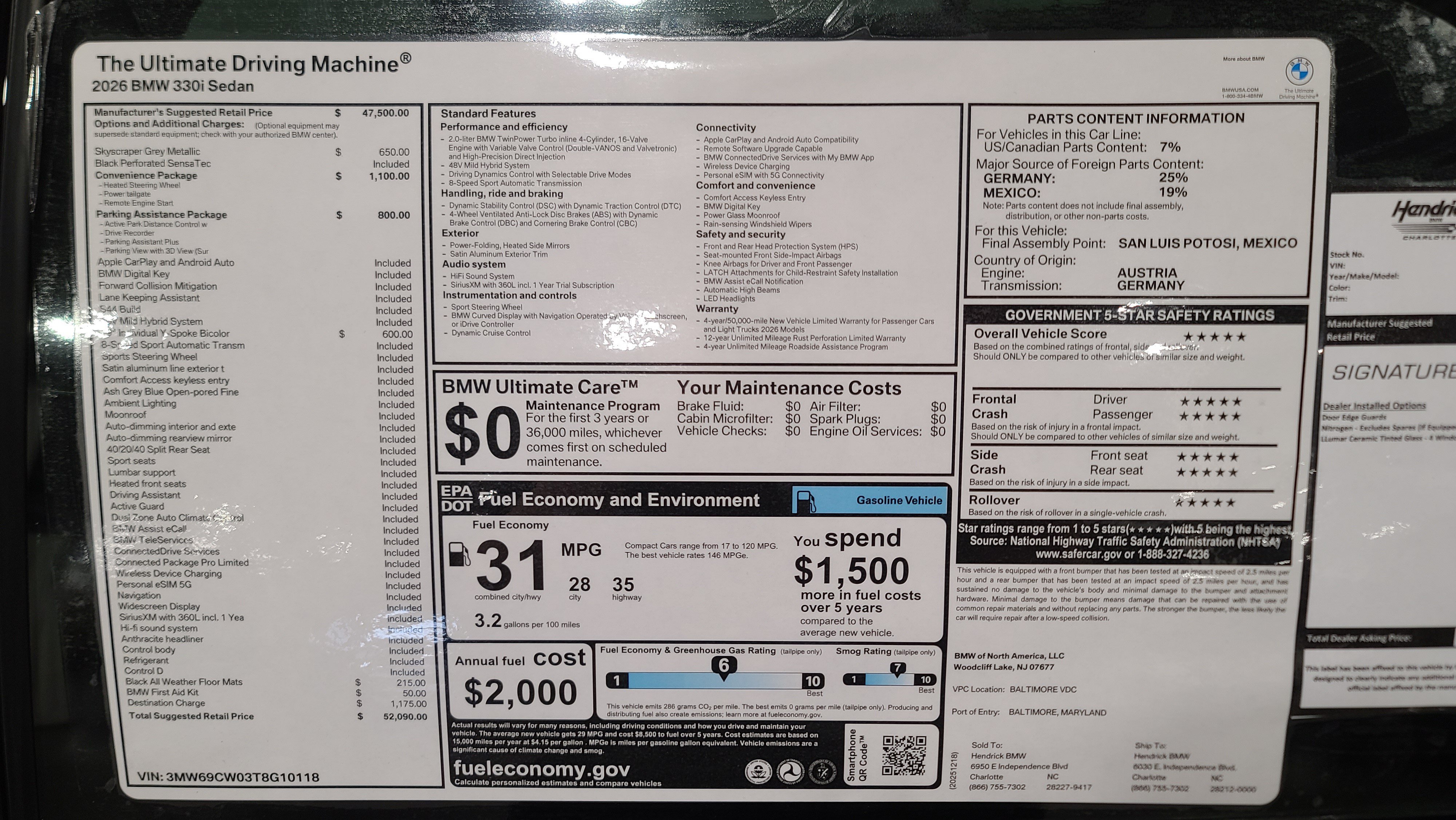 Used 2026 BMW 330i Sedan w/ Convenience Package RWD image 31