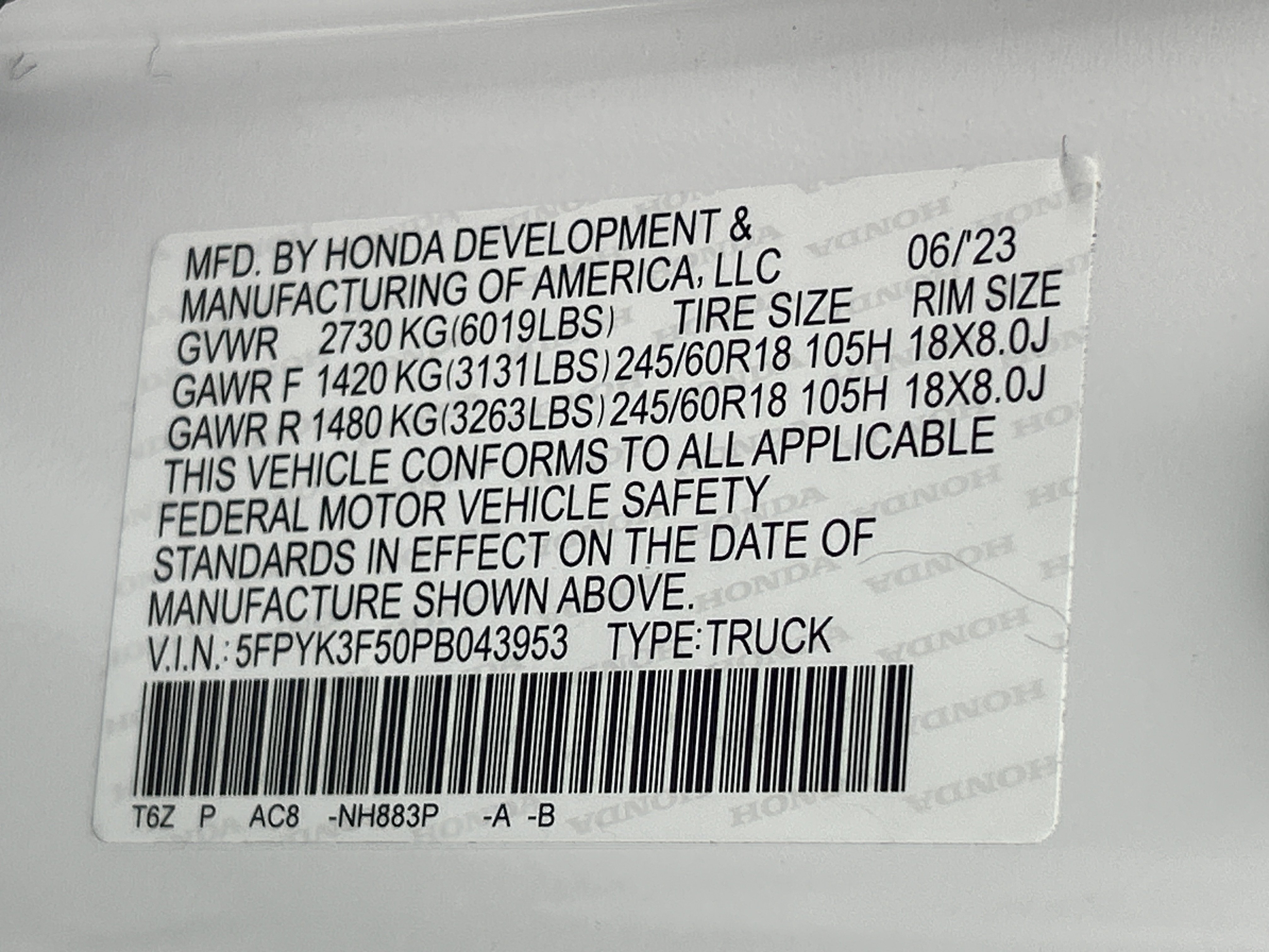 Certified 2023 Honda Ridgeline RTL image 36