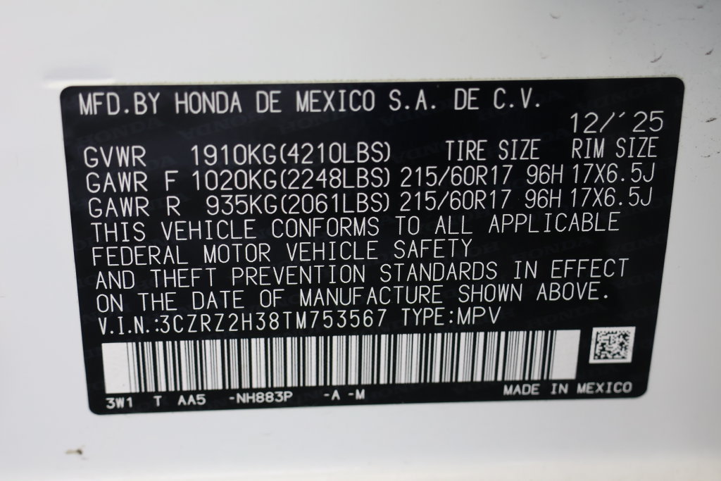 Certified 2026 Honda HR-V LX image 27