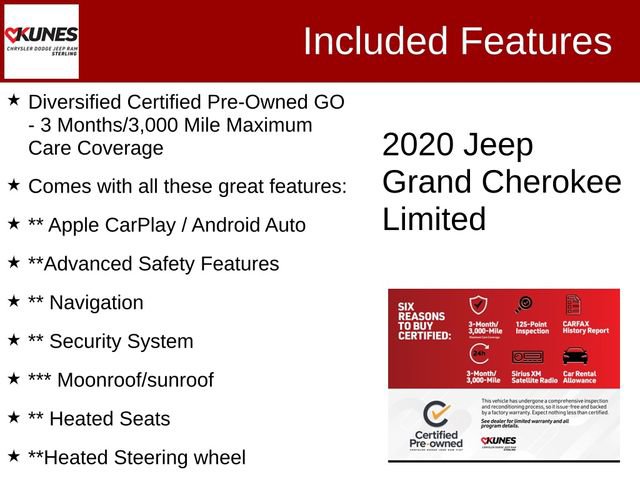 Certified 2020 Jeep Grand Cherokee Limited w/ Trailer Tow Group IV image 3